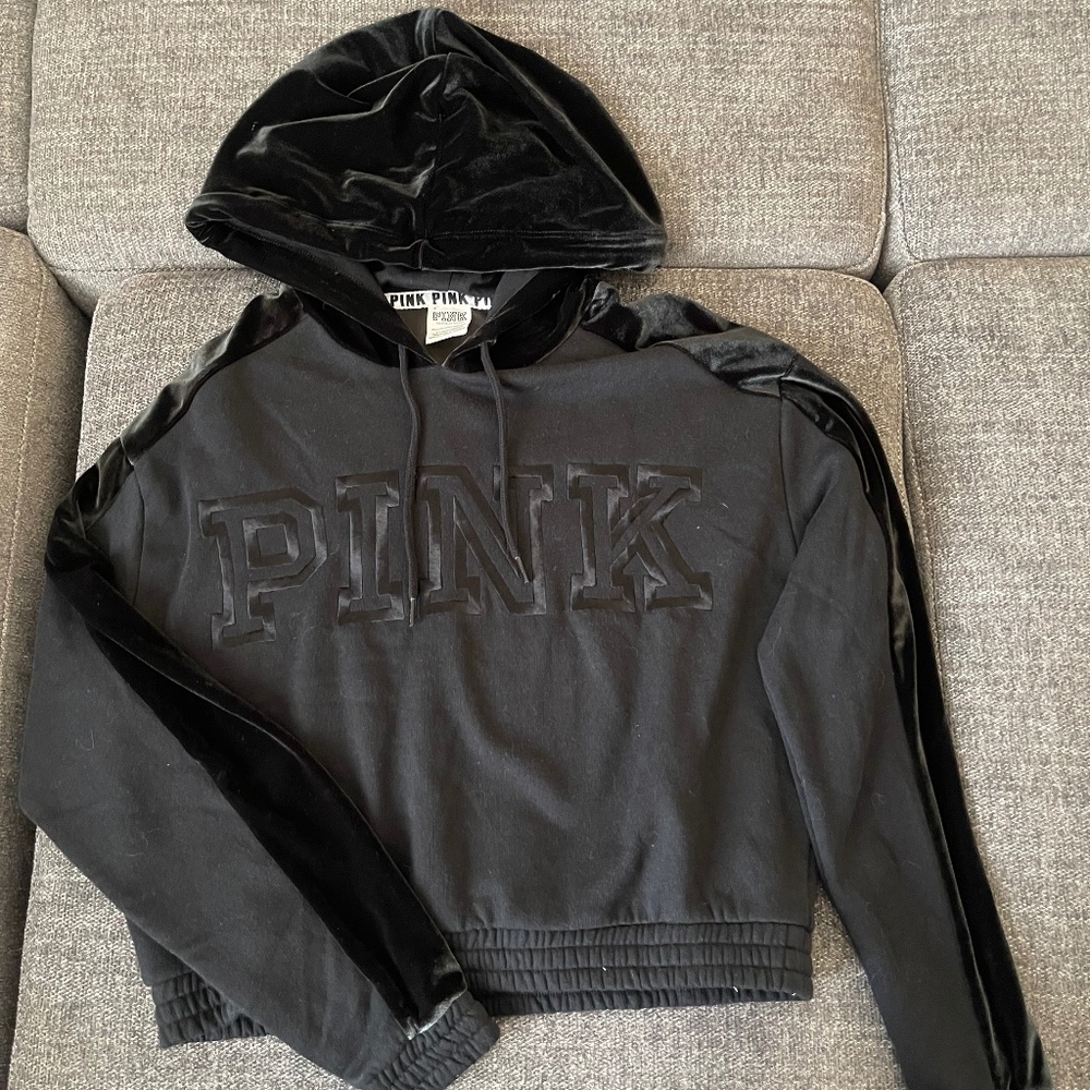 Victorias Secret PINK Velvet cropped Hoodie